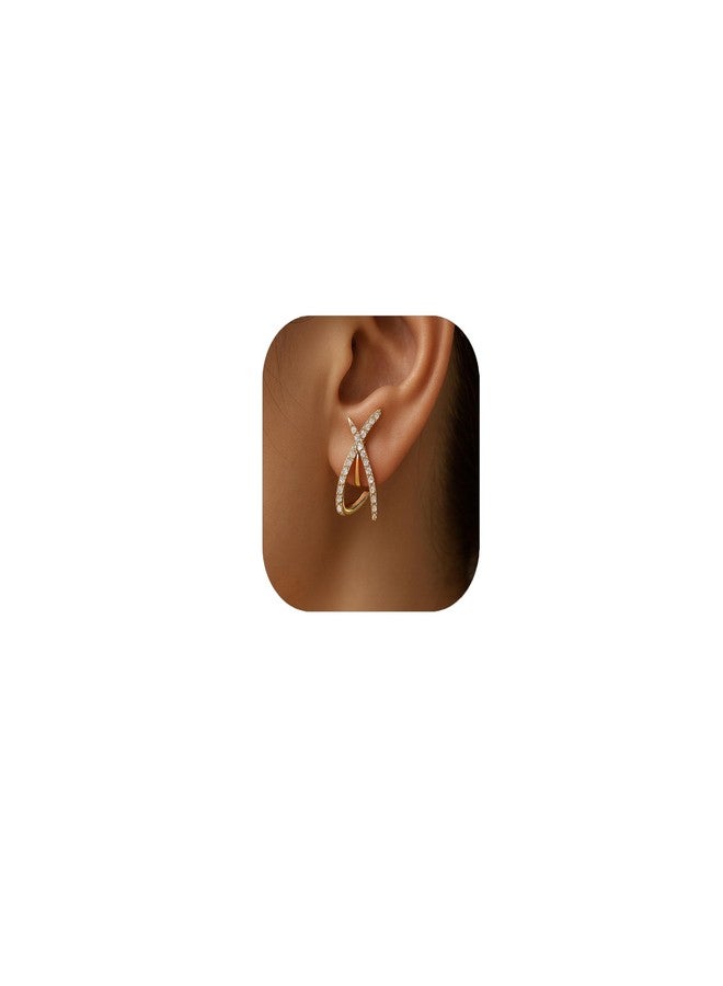 ZENCHEER Trendy Clip on Earrings for Women, 14K Gold Plated Statement Earrings for Women Dainty Earrings Hypoallergenic Simple Minimalist Non Pierced Earring - Image 1
